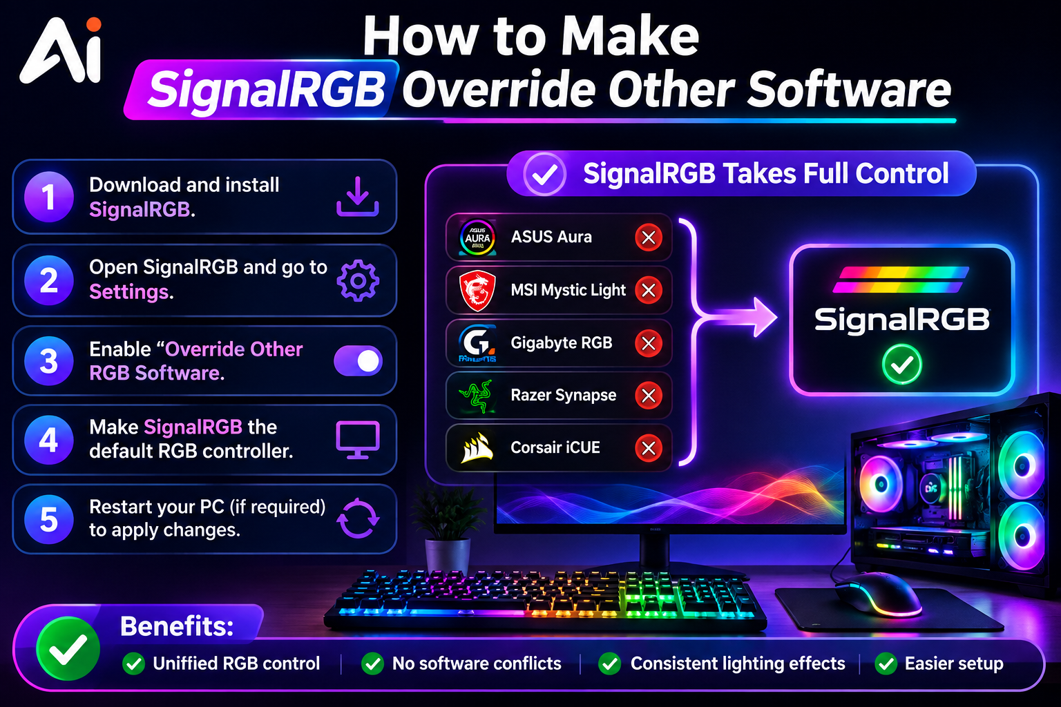 How to Make SignalRGB Override Other Software