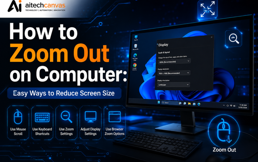 How to Zoom Out on Computer using keyboard and display settings